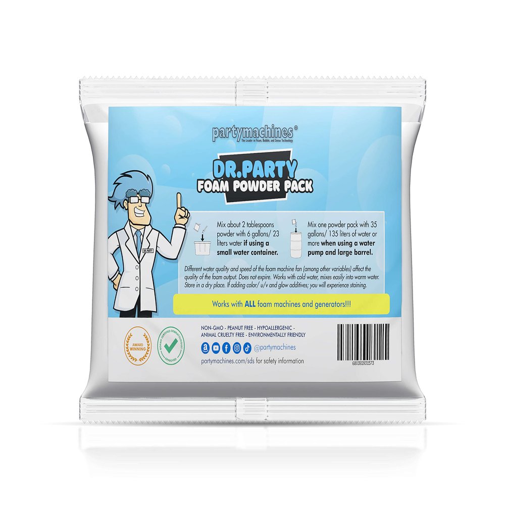 Foam Powder Pack - Mixes with up to 35 gallons of Water - Smaller Pack Single - use with Your Foam Party Equipment