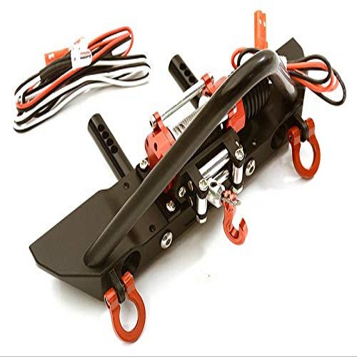 Realistic Front Alloy Bumper w/Winch & LED for Traxxas TRX-4 w/ 43mm Mount