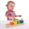 Kaplan Early Learning Toddler Stacking Number Board - 16 Colorful Pieces and Wooden Base for Practicing Color Recognition and Early Math Skills view 2