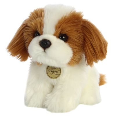 Aurora Adorable Miyoni Tots Shih Tzu Pup Stuffed Animal - Lifelike Details Make a Cherished Companion - Perfect for Decorating Bedrooms or Classrooms - Brown 8 Inches