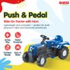 DOLU Ranchero Pedal Operated Ride On Tractor for Kids, Indoor Outdoor Toy Vehicle with Fun Horn and Sturdy Build for for Ages 3 Years and Older, Blue view 2