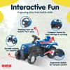DOLU Ranchero Pedal Operated Ride On Tractor for Kids, Indoor Outdoor Toy Vehicle with Fun Horn and Sturdy Build for for Ages 3 Years and Older, Blue view 3