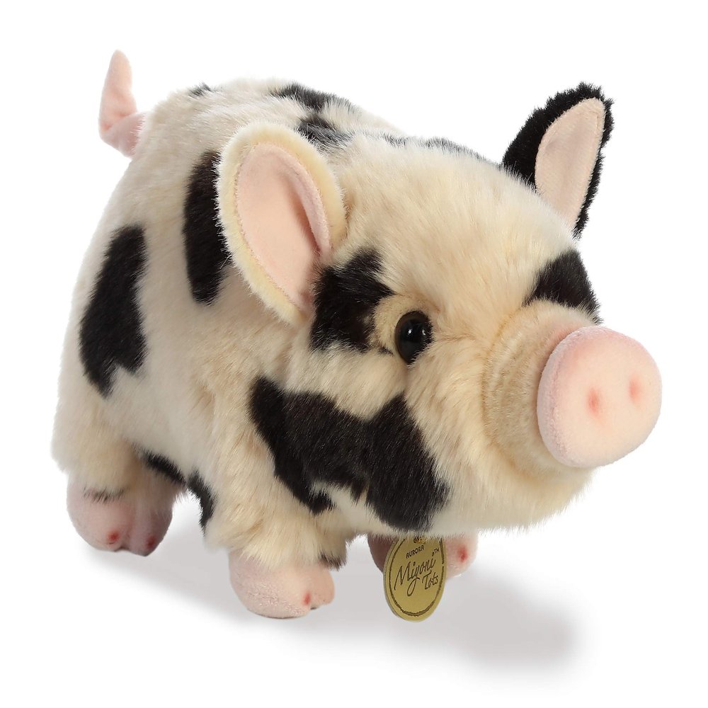 Aurora Adorable Miyoni Tots Pot-Bellied Piglet Spotted Stuffed Animal - Lifelike Detail - Cherished Companionship - Pink 11 Inches