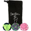 DIRTBAG All Star Footbag 3 Pack with Pouch, 100% Handmade, Premium Quality, Bright Vivid Colors, Signature Carry Bag - Fluorescent Yellow/Black view 1