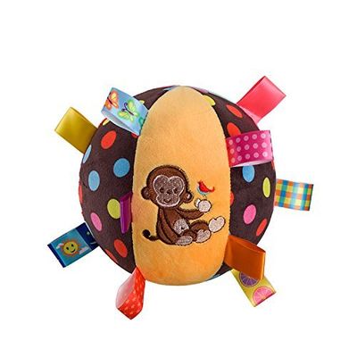 Colorful Tag Chime Ball - Soft Plush Sensory Rattle Toy for Babies Kids Toddlers Infants