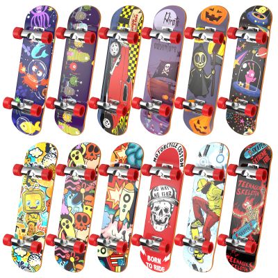 TIME4DEALS Fingerboard Mini Finger Skateboards 12PCS Professional Finger Boards Set Creative Fingertips Movement, Mini Skateboard Starter Kit Finger Sports Party Favors Novelty