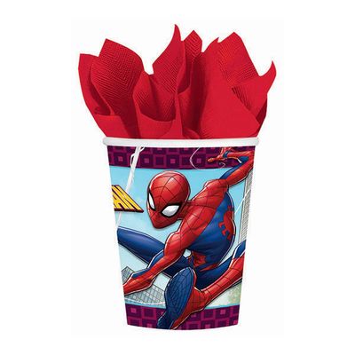 Spider-Man Webbed Wonder Cups - 9 oz. (6 Packs of 8) - Vibrant & Disposable Superhero Party Cups - Perfect for Themed Celebrations, Kids & Fans (48 Total Count)