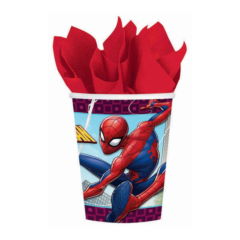 Spider-Man Webbed Wonder Cups - 9 oz. (6 Packs of 8) - Vibrant & Disposable Superhero Party Cups - Perfect for Themed Celebrations, Kids & Fans (48 Total Count)
