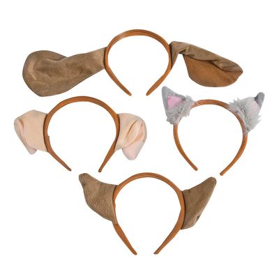 Fun Express - Plush Puppy Ear Headbands (12 Pc) for Birthday - Apparel Accessories - Hats - Head Boppers - Birthday - 12 Pieces