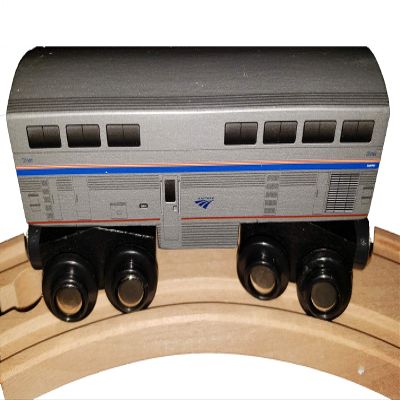 Amtrak Diner Wooden Train Superliner Dining Car 4.25 inch Compatible with Other Railroads