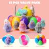 JOYIN 12 Pcs Easter Eggs Filled with Wind-up Toys, Colorful Egg with Wind-Up Jumping Chicks and Bunnies for Kids Easter Basket Stuffer, Party Favors, Classroom Prize view 3