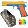 Teanfa Foam Play Toy Gun-Realistic 1:1 Scale Colt 1911 Rubber Bullet Pistol with ACU Digital Camouflage Tactical Holster, Yellow view 1