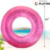 Playtek Giant Pool Float Ring, Large Round Pink Glitter Swim Tube, Durable Floats for Swimming on Beach, Pool, Water Sports view 2