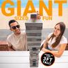 GoSports 3 ft Large Wooden Toppling Tower - Includes Bonus Rules with Gameboard - Choose Your Style view 2