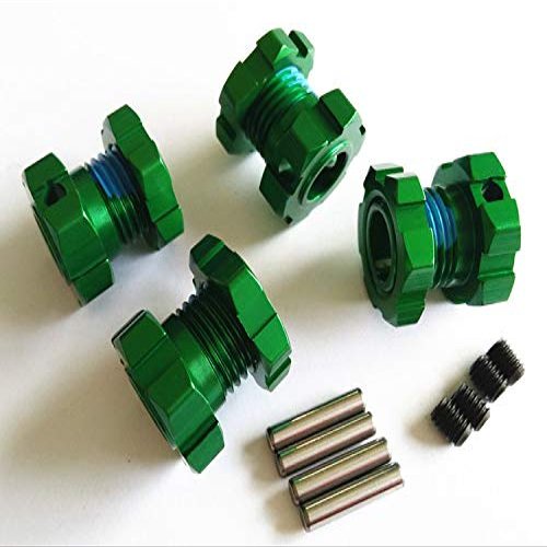 Aluminum Splined 17mm Wheel Hubs Hex Adaptar -4pcs Green for Traxxas 1/10 E REVO 2.0 VXL 8654 7758