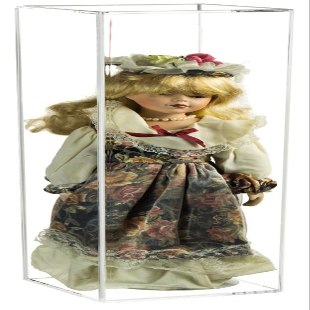 Better Display Cases Clear Acrylic Figure Display Case for Figurine Miniature Doll Bobblehead , Doll Stands Display Box for Figures,DIM:6" L x 6" W x 24" H. (A086-CB)