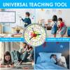 Educational Wall Clock - Silent Movement Time Teaching Clock for Teacher's Classrooms and Kid's Bedrooms (Silver/Multicolor Apple) view 3