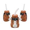 Fun Express Set of 8 Pieces Horse Shaped Cups with Lids & Straws, 4" Cups with 7.5" Straws, Holds 14 oz, BPA Free Plastic, Party Supplies and Favors for Kids, Multi-Color view 1