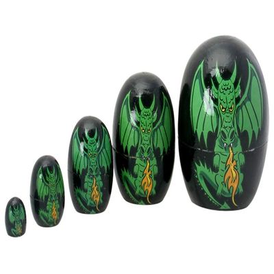 Pacific Giftware PT Fire Winged Dragon Nesting Dolls Collectible Resin Figurine