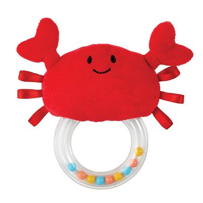 Stephan Baby Stephan Baby Ocean Friends Plush Teething Ring Rattle Available in 4 Designs, Red Crab