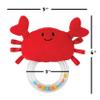 Stephan Baby Stephan Baby Ocean Friends Plush Teething Ring Rattle Available in 4 Designs, Red Crab view 2