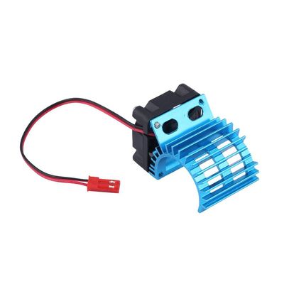 Dilwe RC Motor Heat Sink with Cooling Fan, RC Heat Sink Cooling Fan for 1/10 Scale Electric Car 380/390 Motor Upgrade Part Accessory(Blue)