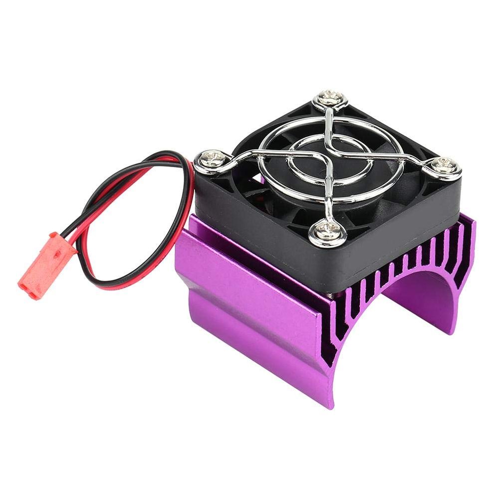 Dilwe RC Motor Fan, 540/550 / 3650 Motor Fan RC Heat Sink Cooling Fan Replacement Upgrade Parts Compatible with 1/10 Scale Electric RC Car, RC Cooling Fan Motor Fan with Metal Heatsink(Purple)