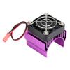 Dilwe RC Motor Fan, 540/550 / 3650 Motor Fan RC Heat Sink Cooling Fan Replacement Upgrade Parts Compatible with 1/10 Scale Electric RC Car, RC Cooling Fan Motor Fan with Metal Heatsink(Purple) view 1