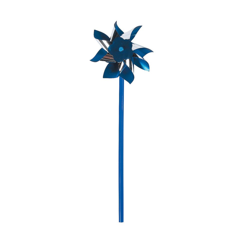 Blue and Silver Pinwheels (Bulk Set of 36) Great for Parties and Awareness Decor, Great for Child Abuse Awareness Month