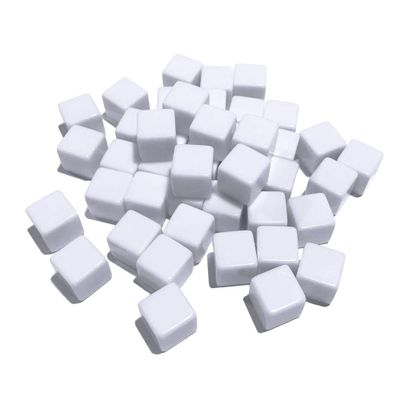 48 PCS 16MM Blank White Dice for Board Games, DIY, Fun, and Teaching