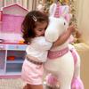 PonyCycle Official Classic U Series Ride on Horse Toy Plush Walking Animal Pink Unicorn Size 4 for Age 4-9 Ux402 view 2