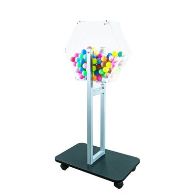 FixtureDisplays Acrylic Raffle Drum with Wheels, Floorstanding - Clear & Black 23X15X45" 119571-NF