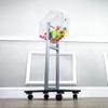 FixtureDisplays Acrylic Raffle Drum with Wheels, Floorstanding - Clear & Black 23X15X45" 119571-NF view 4
