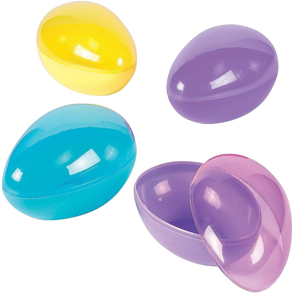 Large Easter Eggs, set of 12, each fillable plastic egg is 7 inch long - X Large Easter Party Supplies