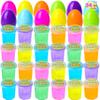 JOYIN 24 Pcs Easter Eggs Filled with Mini Glitter Putty Slime, Bright Colorful Prefilled Easter Eggs with Slime for Kids Basket Stuffer, Eggs Hunt, Party Favors, Classroom Prize view 1