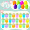 JOYIN 24 Pcs Easter Eggs Filled with Mini Glitter Putty Slime, Bright Colorful Prefilled Easter Eggs with Slime for Kids Basket Stuffer, Eggs Hunt, Party Favors, Classroom Prize view 2
