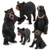 Realistic Wild Life Jungle Animal Figures Model Black Bear Family Playset Eduactional Toys Playset Figurine Statue Classroom Desktop Decoration for Kids Toddler Party Supplies(5 pcs) view 1