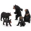 Realistic Wild Life Jungle Animal Figures Model Black Bear Family Playset Eduactional Toys Playset Figurine Statue Classroom Desktop Decoration for Kids Toddler Party Supplies(5 pcs) view 2