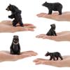 Realistic Wild Life Jungle Animal Figures Model Black Bear Family Playset Eduactional Toys Playset Figurine Statue Classroom Desktop Decoration for Kids Toddler Party Supplies(5 pcs) view 3