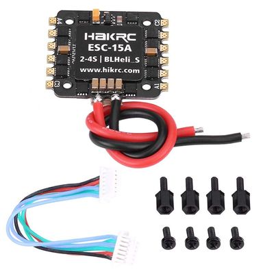 Dilwe RC Drone Electronic Speed Controller, RC 15A 4 in 1 Mini Electronic Speed Controller with Cable and Accessories, Drone Flight Controller ESC for Drone RC Accessory