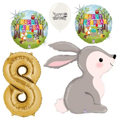Ultimate Woodland Bunny Rabbit 8th Birthday Party Event Bouquet of Balloons