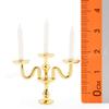 Odoria 1/12 Miniature Candlestick Candelabra with Candles Dollhouse Accessories, 3-arms Gold view 3