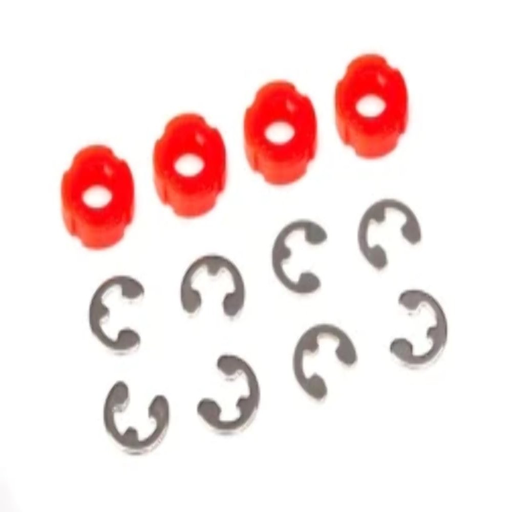 Traxxas TRA8261 Piston, Damper (red) (4)/ e-Clips (8)