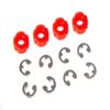 Traxxas TRA8261 Piston, Damper (red) (4)/ e-Clips (8) view 1