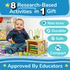 Wooden Kids Baby Activity Cube - Boys Gift Set | One 1, 2 Year Old Boy Gifts Toys | Developmental Toddler Educational Learning Boy Toys 12-18 Months | Bead Maze, First Birthday Gift view 2