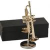 Dselvgvu Miniature Trumpet with Stand and Case Brass Mini Musical Instrument Trumpet Replica Collectible Figurines Dollhouse Accessories Model Home Decoration Display Ornament (4.65"x1.18") view 1