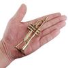 Dselvgvu Miniature Trumpet with Stand and Case Brass Mini Musical Instrument Trumpet Replica Collectible Figurines Dollhouse Accessories Model Home Decoration Display Ornament (4.65"x1.18") view 2