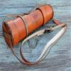 SHAHEERA NAUTICAL Brass Kelvin & Hughes Spyglass Telescope with Leather Carry CASE A view 3