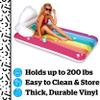 BigMouth Inc. Giant Rainbow Lounge Pool Float, Thick Vinyl Raft with Cup Holder, Fun Pool Party Floaties, Holds 200 Pounds and Includes Patch Kit view 4