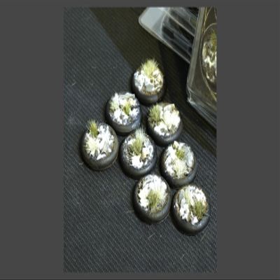 Gamers Grass Battle Ready Bases: Winter Round Lip 30mm (x8)